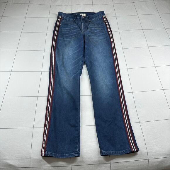Madewell Jeans Womens 24 Blue Stovepipe Ribbon Tux Striped Edition High Rise - Picture 2 of 11